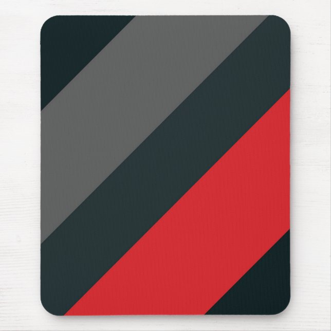Modern mousepad, black, red, gray, abstract mouse pad (Front)
