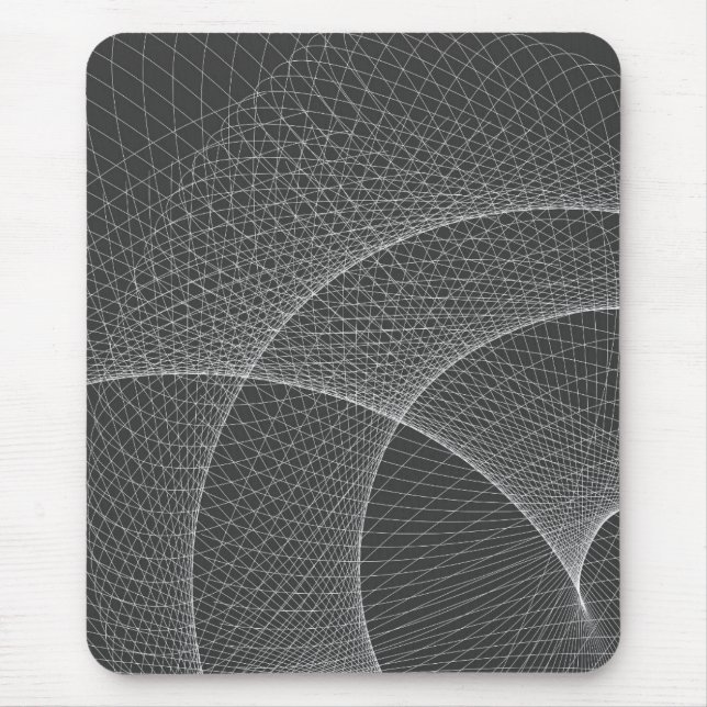 Modern mousepad, gray, white, abstract mouse pad (Front)