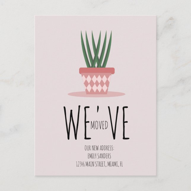 Modern Moved NEW HOME Address  Postcard (Front)