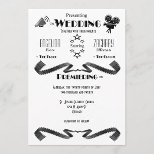 Modern Movie Buff Wedding Invitation