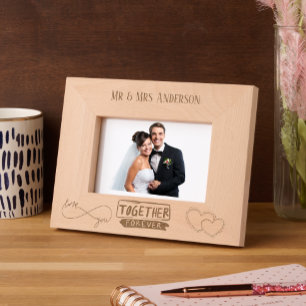 Modern Mr and Mrs Couple Love Script  Engraved Frames