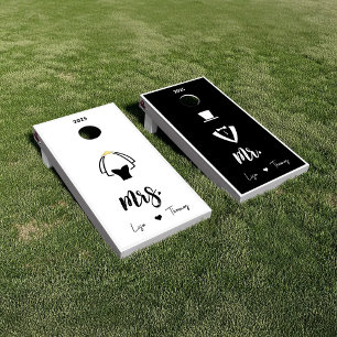 Modern Mr. and Mrs. Wedding Cornhole Set