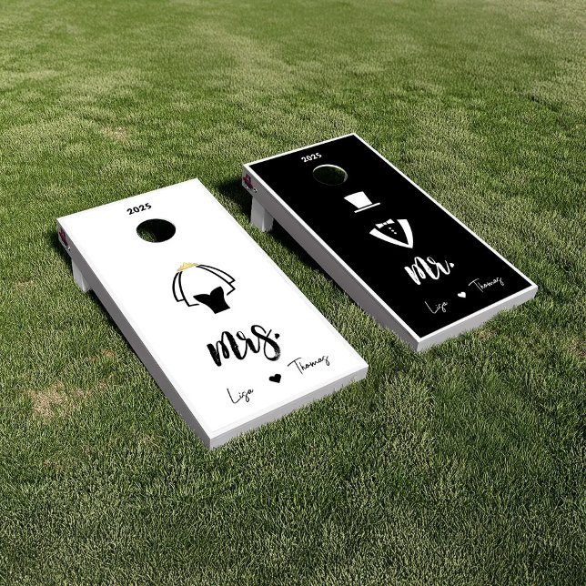 Modern Mr. and Mrs. Wedding Cornhole Set (Creator Uploaded)