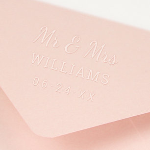 Modern Mr and Mrs Wedding Monogram Embosser