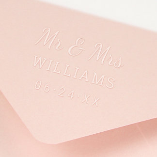 Modern Mr and Mrs Wedding Monogram Embosser