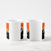 Modern Mr Mrs Color Block Orange White Black Coffee Mug Set (Side)