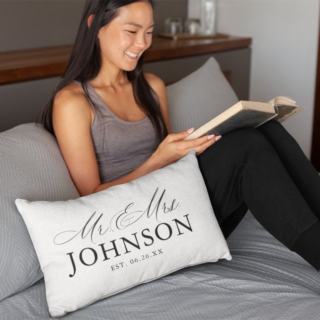 Modern Mr & Mrs Monogram Pillow (Creator Uploaded)