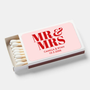 Modern Mr & Mrs Personalized Matches Wedding Favor