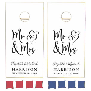 Modern Mr Mrs Wedding Cornhole Set