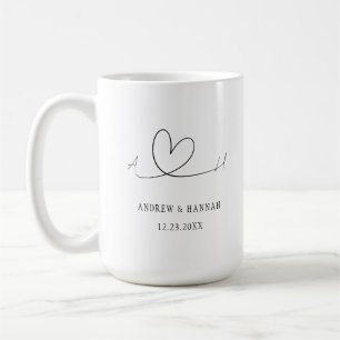 Modern Mr Mrs Wedding Custom Bride and Groom Gift Coffee Mug