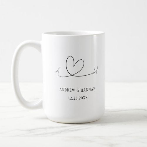 Modern Mr Mrs Wedding Custom Bride and Groom Gift Coffee Mug