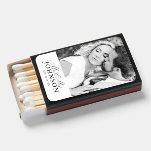 Modern Mr & Mrs Wedding Photo Matchboxes