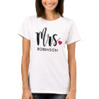 Modern Mrs Calligraphy Heart Monogram