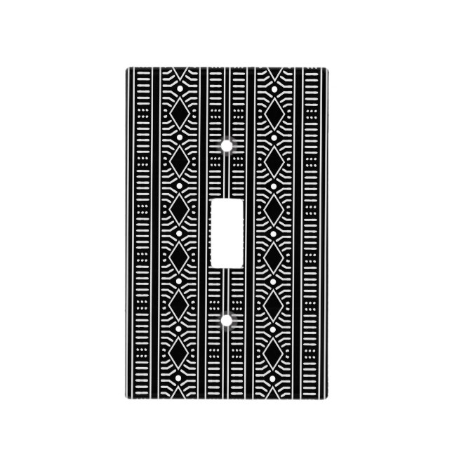 Modern Mud Cloth Tribal Light Switch Cover (Front)