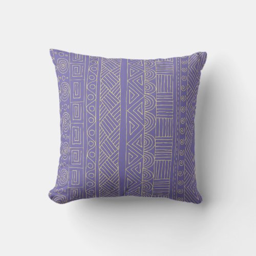 Modern mudcloth african tribal pattern lavender throw pillow