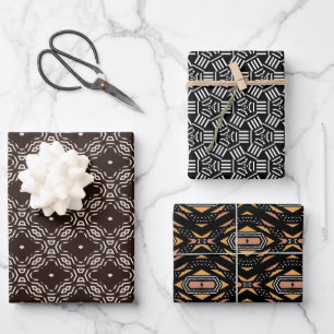 Modern Mudcloth Bogolan Collection Wrapping Paper Sheets