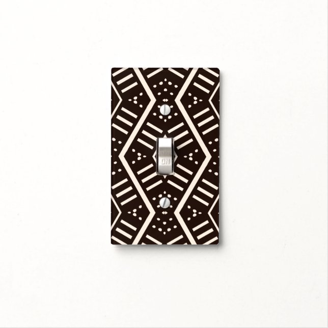 Modern Mudcloth Geometric Light Switch Cover (In Situ)