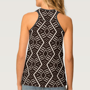 Modern Mudcloth Geometric Pattern Women's Tank Top