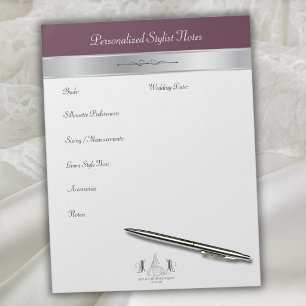 Modern Mulberry Bridal Stylist Consultation Notepad