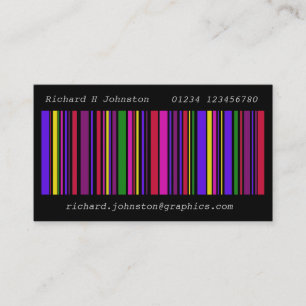 Modern multi color barcode business contact card