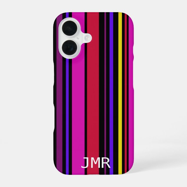 Modern multi color barcode Designer Iphone Case (Back)