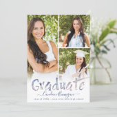 Modern Multi-Color Brush Graduate Photo Collage Announcement (Standing Front)