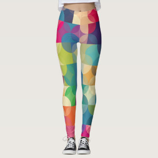 Modern Multi-Color Geometric Shapes Leggings