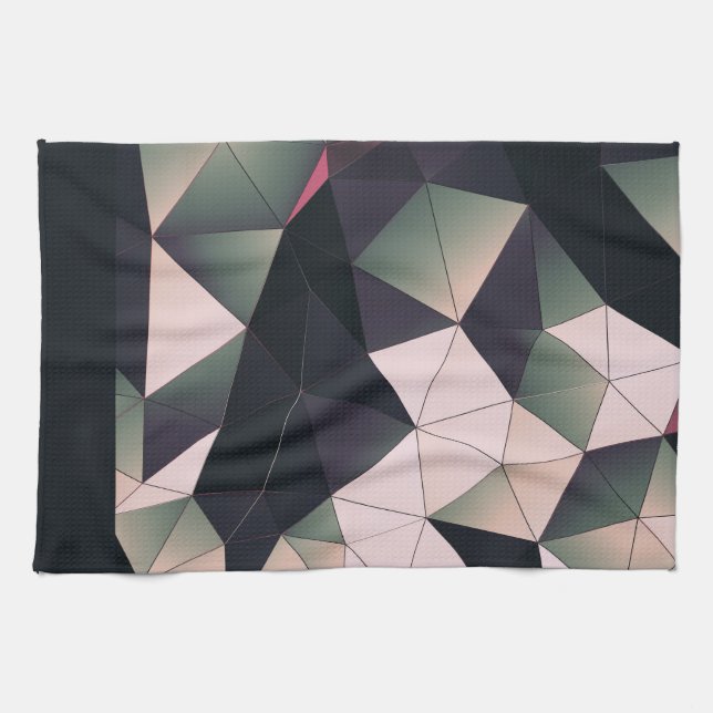 Modern Multi-Color Polygons Kitchen Towel (Horizontal)