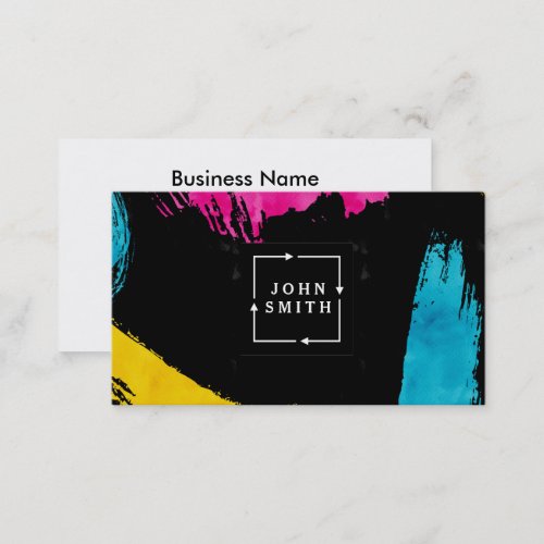 Modern Multi_color Watercolors Cool Abstract Art B Business Card