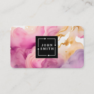 Modern Multi-color Watercolors Cool Abstract Art Business Card