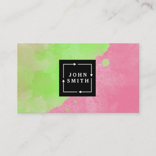 Modern Multi_color Watercolors Cool Abstract Art Business Card