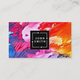Modern Multi-color Watercolors Cool Abstract Art Business Card