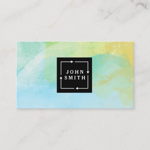 Modern Multi_color Watercolors Cool Abstract Art Business Card