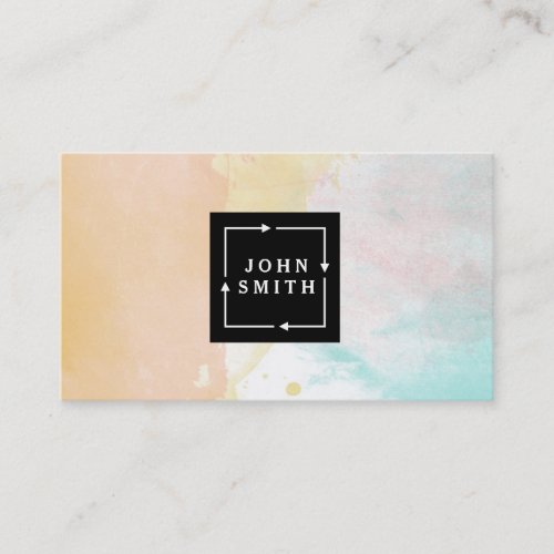 Modern Multi_color Watercolors Cool Abstract Art Business Card