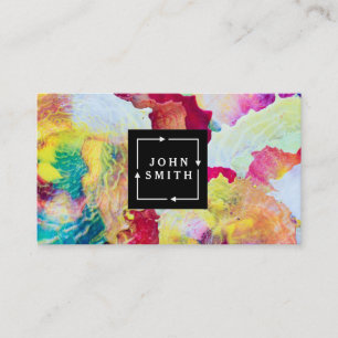 Modern Multi-color Watercolors Cool Abstract Art Business Card