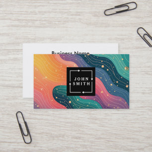 Modern Multi-color Watercolors Cool Abstract Art Business Card