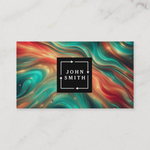 Modern Multi-color Watercolors Cool Abstract Business Card