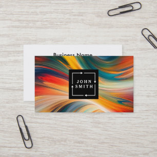Modern Multi-color Watercolors Cool Abstract Business Card