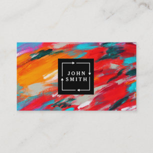 Modern Multi-color Watercolors Cool Abstract Business Card