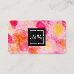 Modern Multi-color Watercolors Cool Abstract Business Card