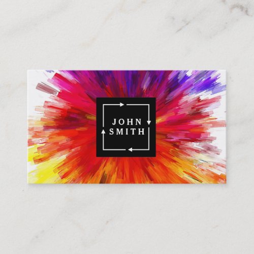Modern Multi_color Watercolors Cool Abstract Business Card