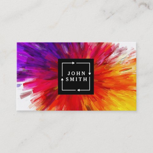 Modern Multi_color Watercolors Cool Abstract Business Card