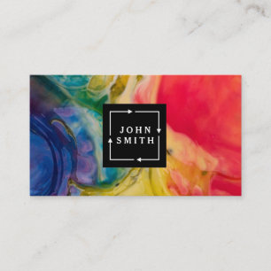 Modern Multi-color Watercolors Cool Abstract Business Card