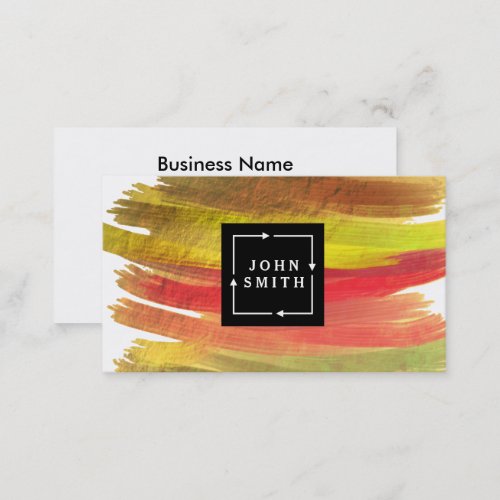 Modern Multi_color Watercolors Cool Abstract Business Card