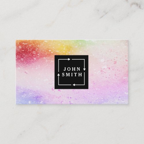 Modern Multi_color Watercolors Cool Abstract Business Card