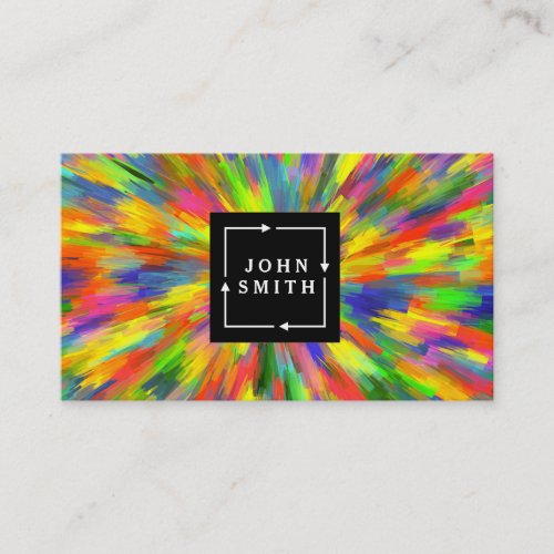 Modern Multi_color Watercolors Cool Abstract Business Card