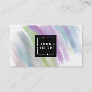 Modern Multi-color Watercolors Cool Abstract Business Card