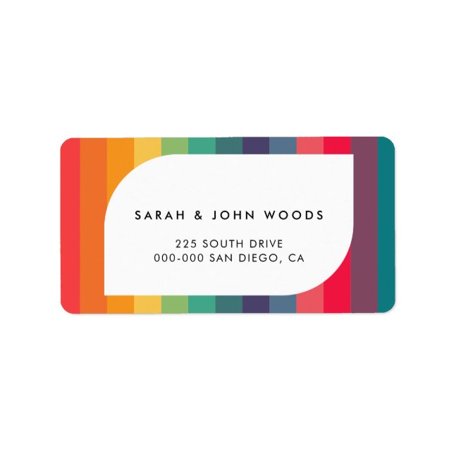 Modern multi colored geometric Holidays Label (Front)