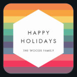 Modern multi colored geometric Holidays Square Sticker<br><div class="desc">A minimalist and simple multi colored holiday collection,  with modern arch & geometric shapes designs.</div>