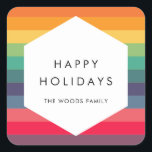 Modern multi colored geometric Holidays Square Sticker<br><div class="desc">A minimalist and simple multi colored holiday collection,  with modern arch & geometric shapes designs.</div>